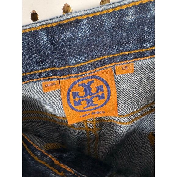 Tory Burch classic Tory boot denim jeans size 28 - Picture 15 of 16